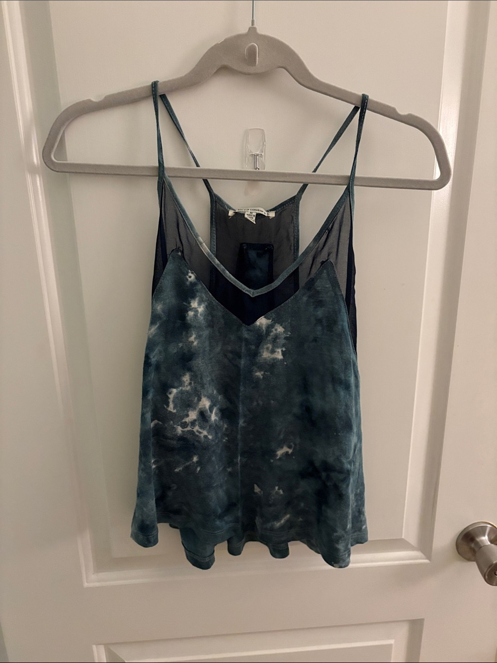 Lucca Couture Blue Tie-Dye Velvet Cami